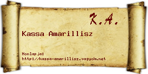 Kassa Amarillisz névjegykártya